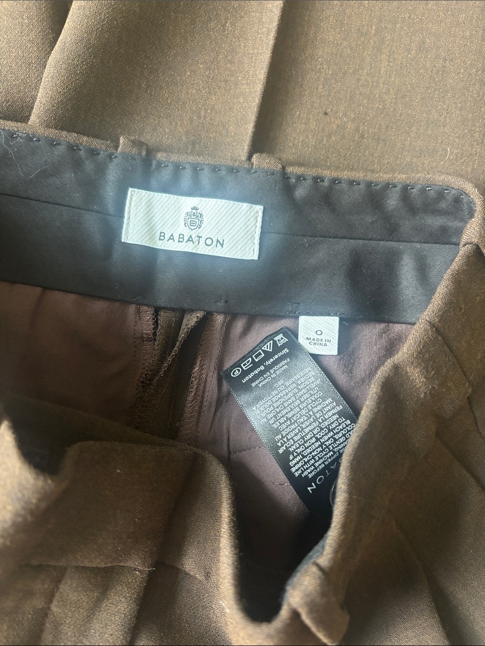 Babaton Chocolate Brown Pleated Trousers - Picture 3 of 4